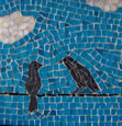 two birds talking mosaic