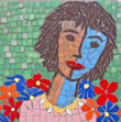 garden girl mosaic