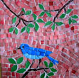 little blue bird mosaic